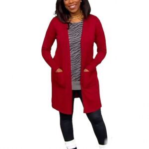 All Worthy Hunter McGrady Open Front Rib Cardigan